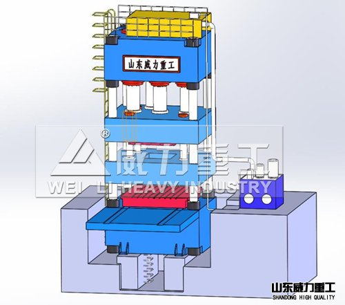 2800噸封頭成型液壓機(jī)示意圖